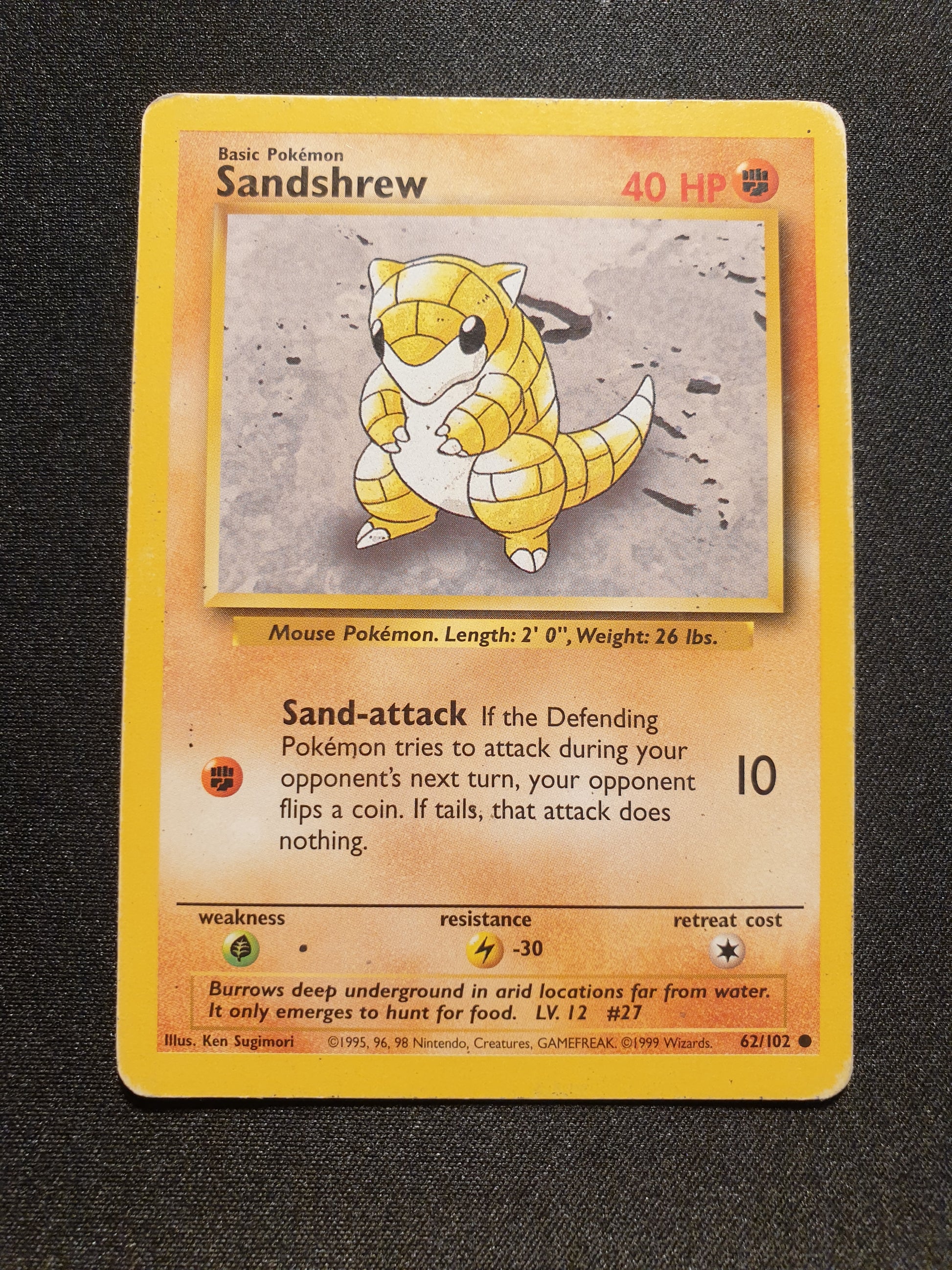 Sandshrew 62/102 (Excellent) - Pokemon Base Set - TCG Trainers