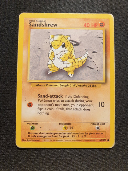 Sandshrew 62/102 (Excellent) - Pokemon Base Set - TCG Trainers