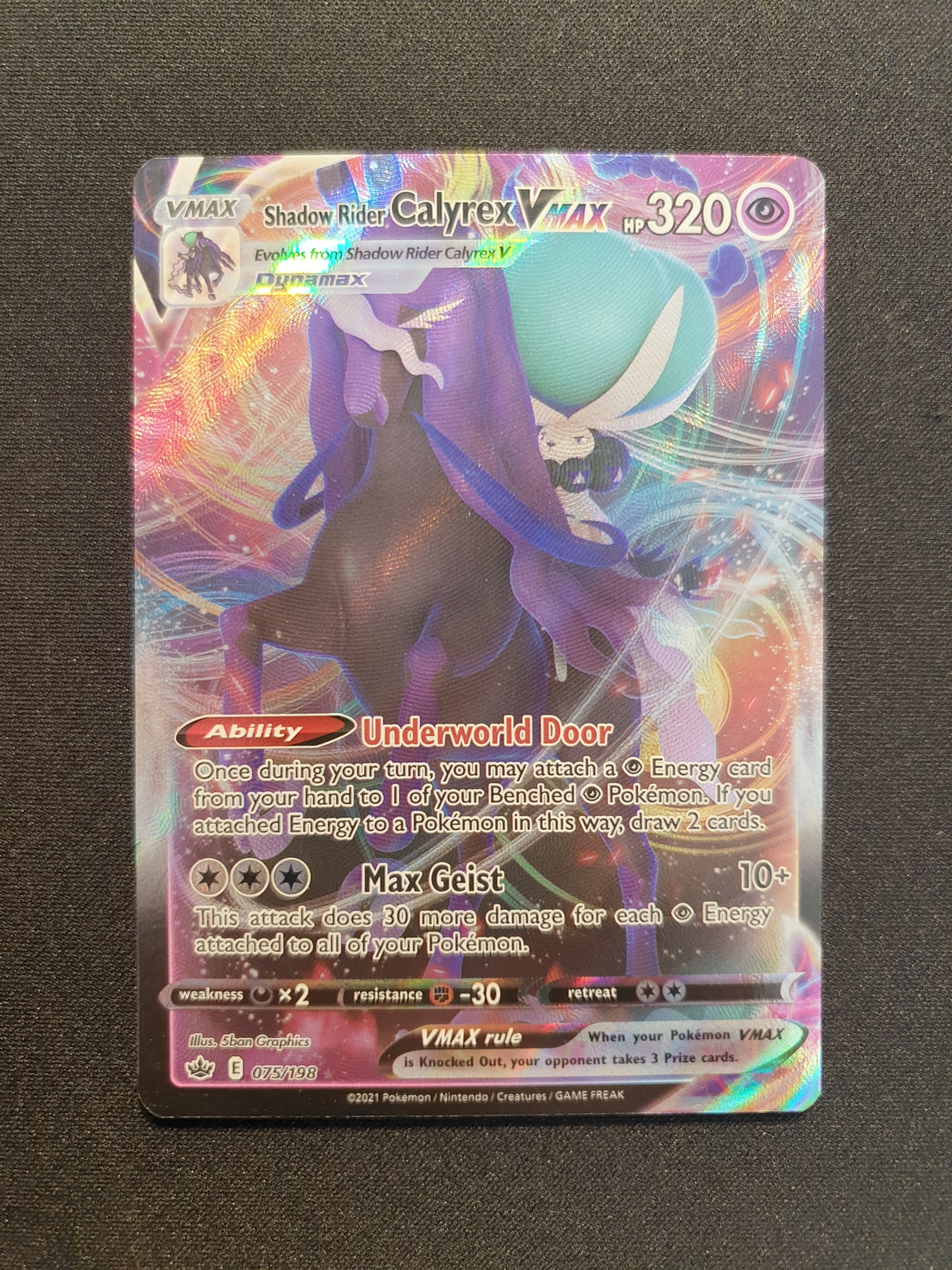 Shadow Rider Calyrex VMAX 075/198 (Mint Condition) - Chilling Reign - TCG Trainers