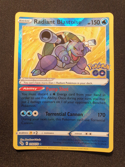 Radiant Blastoise 018/078 (Mint Condition) - Pokemon Go - TCG Trainers