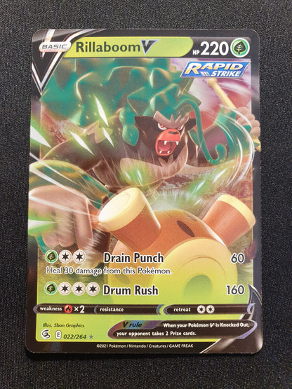 Rillaboom V 022/264 (Mint Condition) - Fusion Strike - TCG Trainers