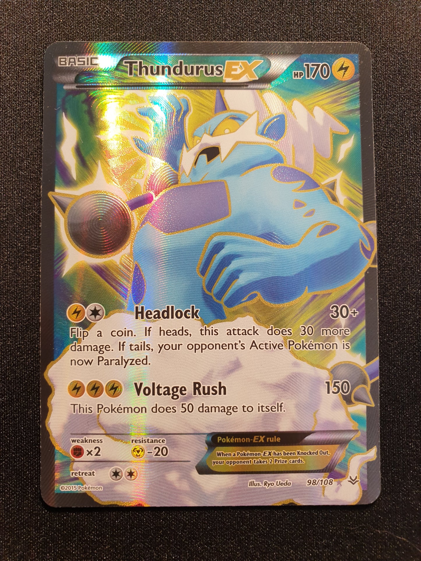 Thundurus EX 98/108 (Excellent) - XY Roaring Skies - TCG Trainers