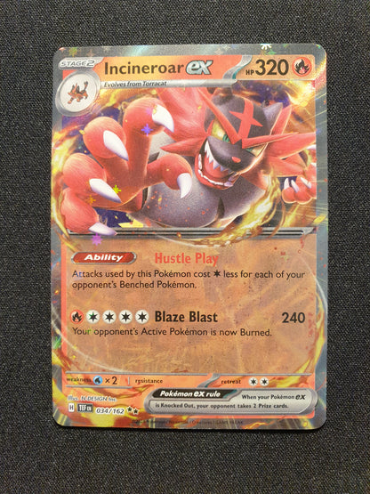 Incineroar EX 034/162 (Mint Condition) - Temporal Forces - TCG Trainers