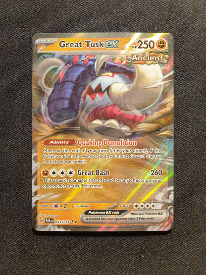 Great Tusk EX 053/091 (Mint Condition) - Paldean Fates - TCG Trainers