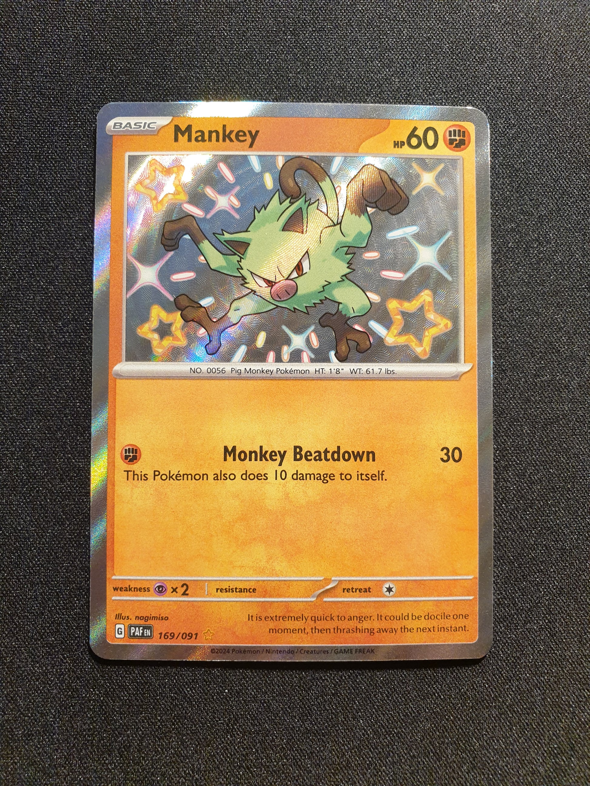 Mankey 169/091 (Mint Condition) - Paldean Fates - TCG Trainers