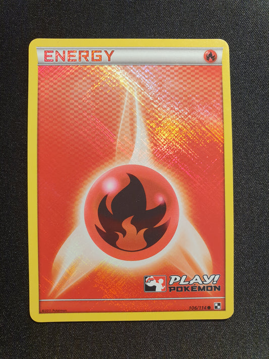 Basic Fire Energy 106/114 (Excellent Condition) - Play Pokemon Stamp! - TCG Trainers