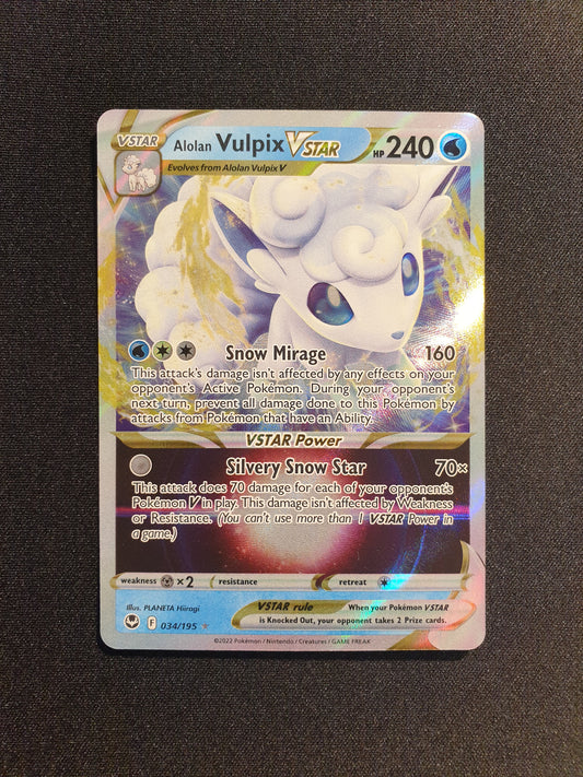 Alolan Vulpix VSTAR 034/195 (Mint Condition) - Silver Tempest