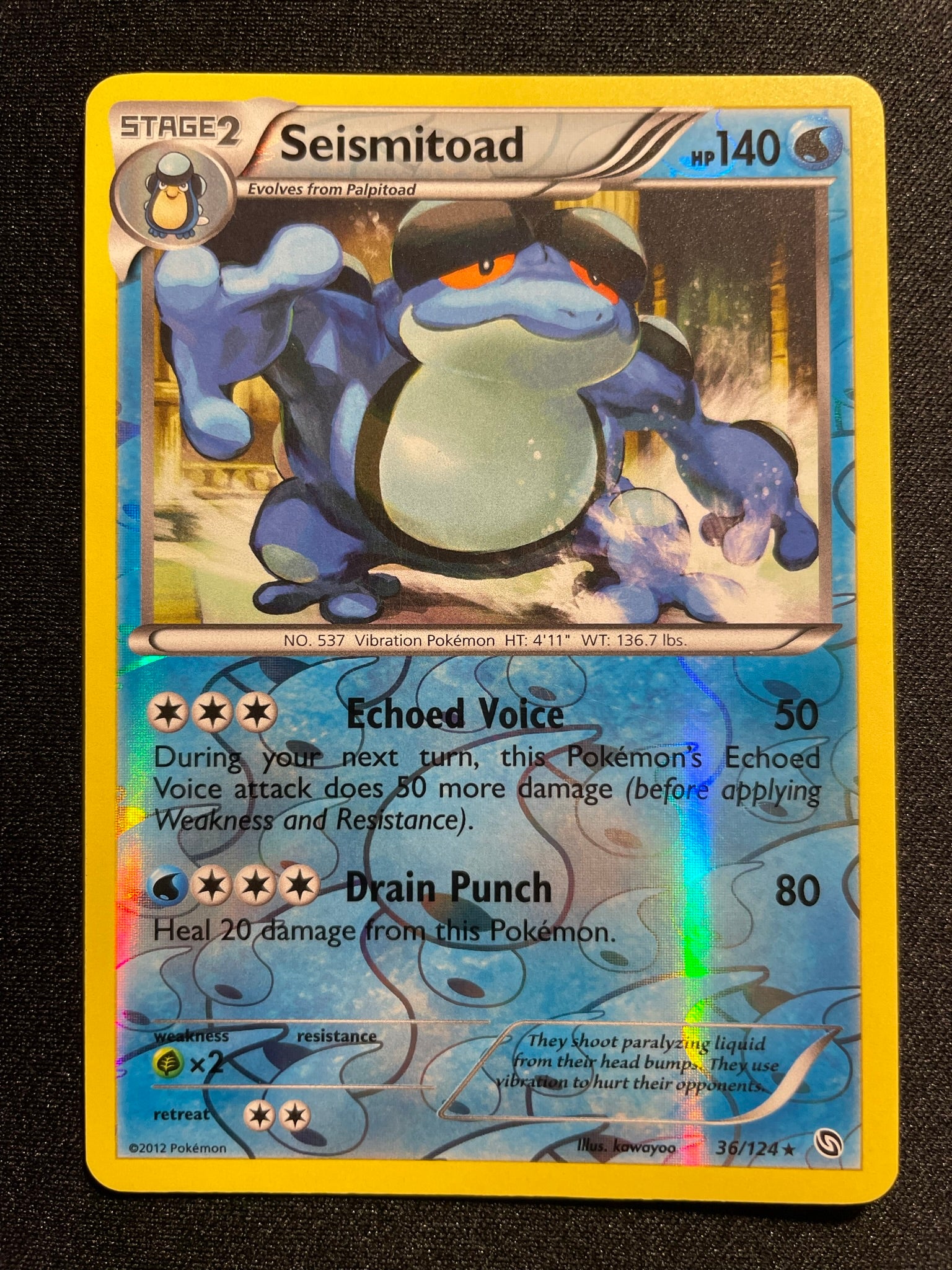 Seismitoad 36/124 Reverse Holo (Mint Condition) - Dragons Exalted - TCG Trainers