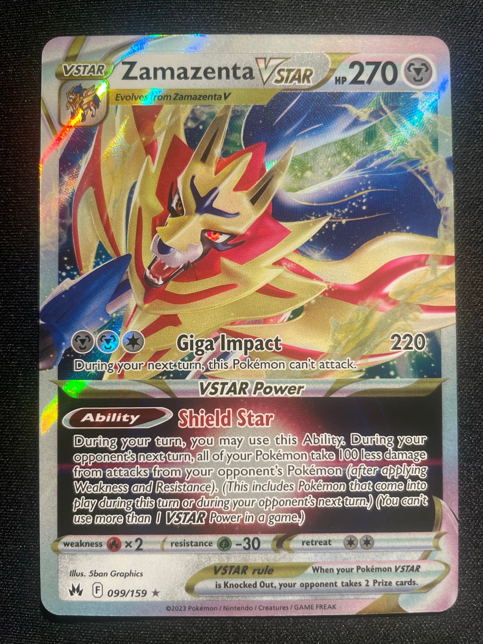 Zamazenta VSTAR 099/159 (Mint Condition) - Crown Zenith - TCG Trainers