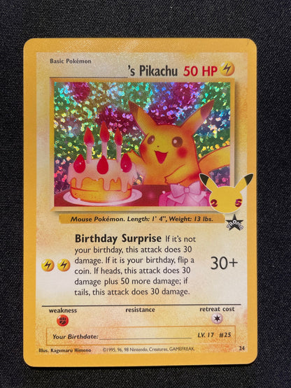 Birthday Pikachu #25 (Mint Condition) - Pokemon 25th Celebration - TCG Trainers